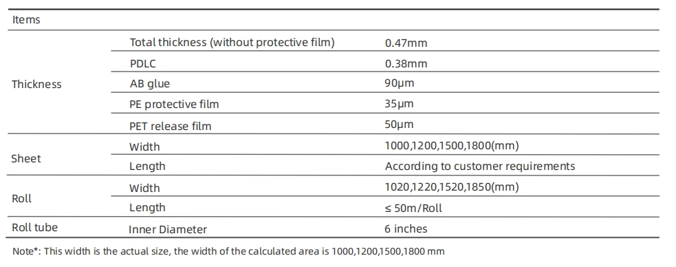 Electric PDLC Smart Film VLT 88%