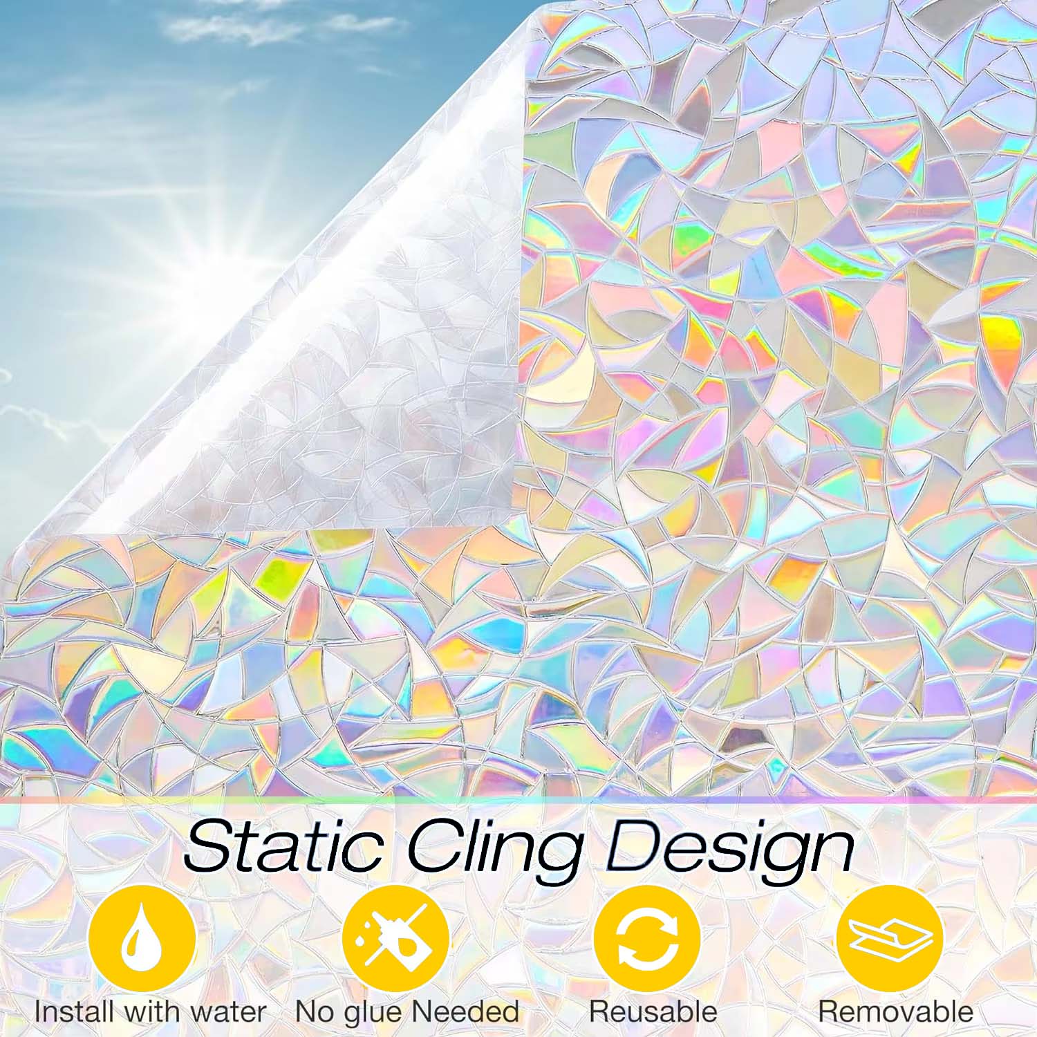 Blackout Static Cling window film 3D663 Blackout Static Cling window film 3D663