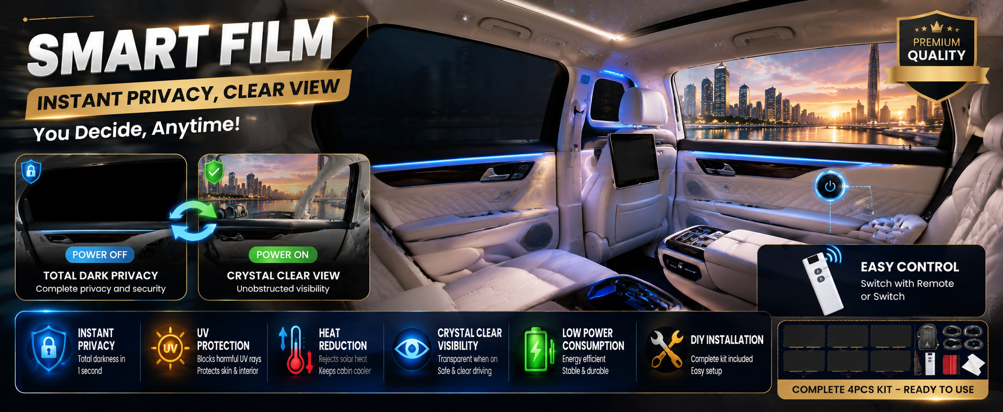 Black Smart Film For Car Black Smart Film For Car