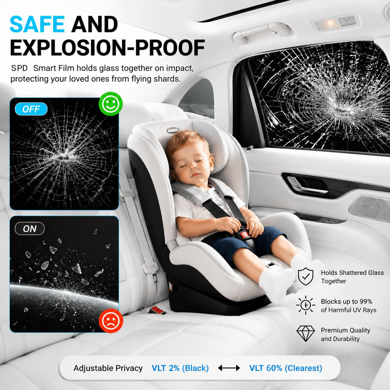 SPD Smart Film For Car VLT 60%